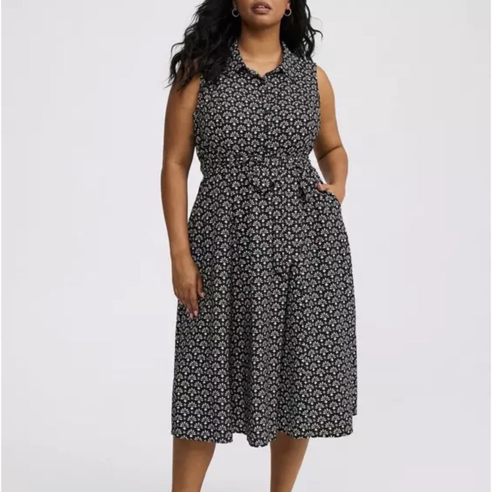 Collared Midi Shirt Dress Torrid NWOT